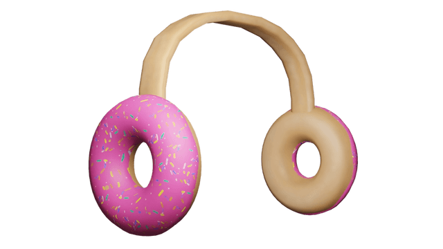 Ear muffs made of donuts with pink frosting and sprinkles.
