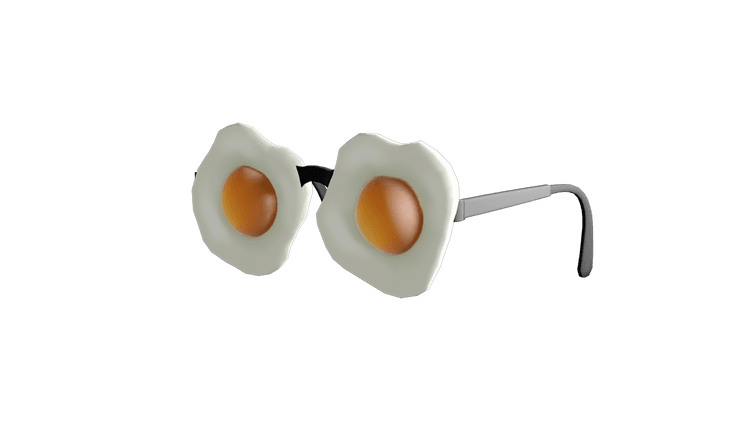 Glasses with fried eggs where the lenses should be.